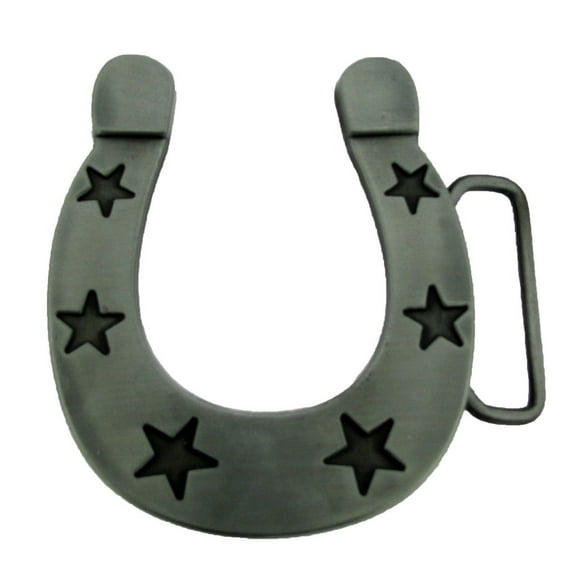 Horse Shoes Belt Buckle Die Cut Horseshoes Antiqued Finished Metal Rodeo Cowgirl Costume Texana Western Style New