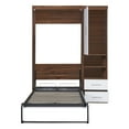 thumbnail image 3 of Harper & Bright Designs Twin Size Murphy Bed Wall Bed with Cabinet, White, 3 of 9