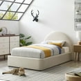 thumbnail image 1 of Modway Resort Performance Velvet Arched Round Twin Platform Bed in Alabaster, 1 of 9