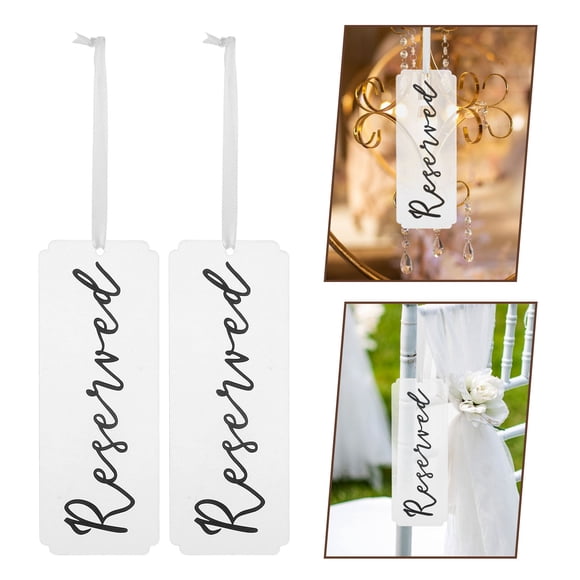 FONDOTIN 6Pcs Wedding Sign Holder Acrylic Reserved Signs for Wedding Chairs Clear Acrylic for Party Decor