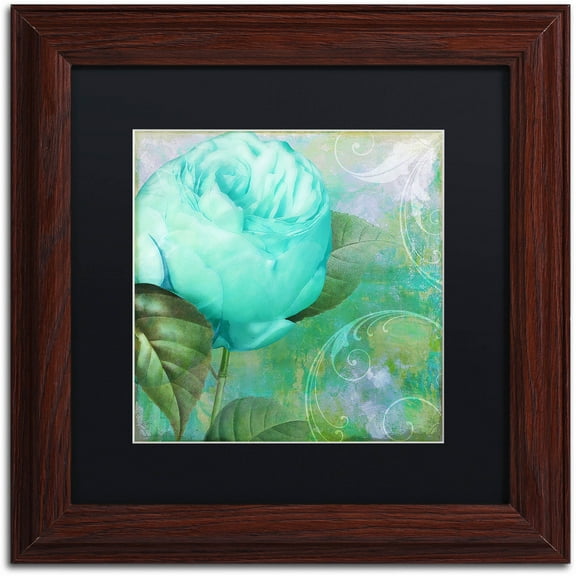 Trademark Fine Art "Aqua Rose I" Canvas Art by Color Bakery Black Matte, Wood Frame
