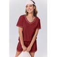 thumbnail image 5 of Ekouaer Womens Pajamas Sets Soft Pjs Short Sleeve Lounge Sets Casual Two Piece Pjs With Pockets, 5 of 6