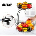 thumbnail image 4 of OLETNY 2-Tier Fruit and Vegetable Stand, Rectangular Wire Basket Bowl for Kitchen Storage and Organization, 4 of 5