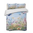 thumbnail image 2 of Spring Floral Twin Size Down Alternative Comforter, Lightweight Comforter Quilt Bedding Set with Pillow Shams Summer Botanical Hummingbird All Seasons Bed Comforter Duvet Insert 68"x86", 2 of 7
