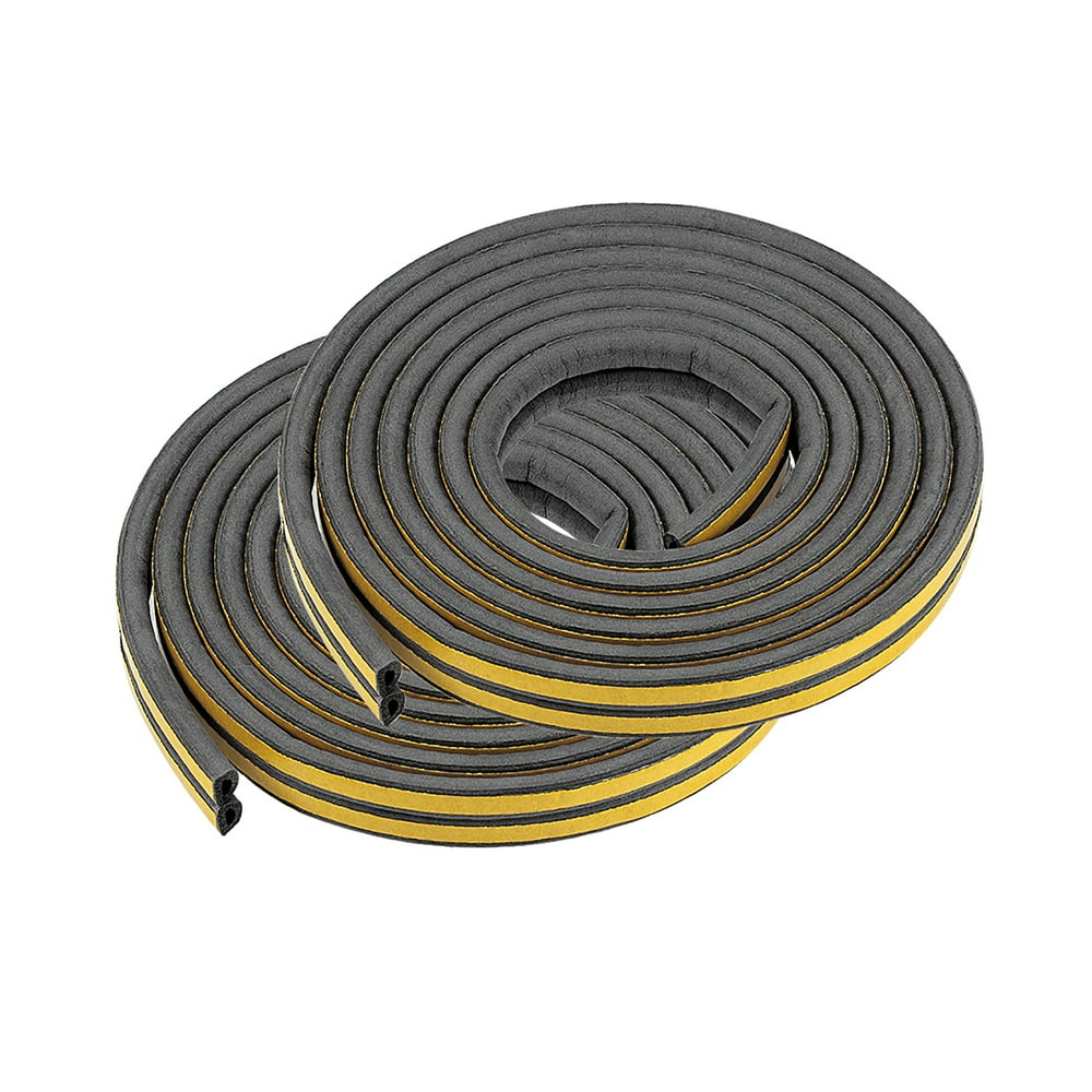 Foam Tape Adhesive Weather Stripping 9mm Wide 6mm Thick 2.5 Meters Long Black, 2Pcs Walmart