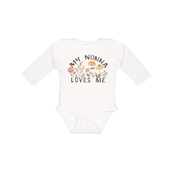 Inktastic My Nonna Loves Me Boys or Girls Long Sleeve Baby Bodysuit