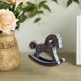 thumbnail image 1 of Caballo mecedor de madera para decoración de mesa, adorno navideño, decoración artística, centro de mesa, artesanía, estatua de caballo pequeño. Gris, 1 of 8