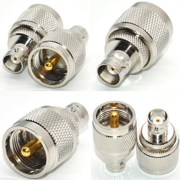US 2-4 Pack BNC Female to UHF Male PL-259 Coaxia Cable RF Adapter Connector
