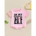 thumbnail image 2 of FEORJGP Toddler Little Girl Boy Summer Rompers 0 9M 12M 18M 24M Infant Baby Short Sleeve Jumpsuits Crew Neck Bodysuits Letter Baseball Print Casual PlFashion Comfy Daily Clothes for Vacation, 2 of 7