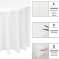 thumbnail image 5 of Paquete de 8 Manteles Redondos Manteles Desechables Blancos de 84 Pulgadas Manteles Redondos de PláStico Impermeables PEVA (Blanco), 5 of 5