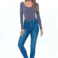 thumbnail image 3 of Natural Uniforms Long Sleeve Scoop Neck Body Suit--Breathable Cotton Stretch(Charcoal, Small), 3 of 6