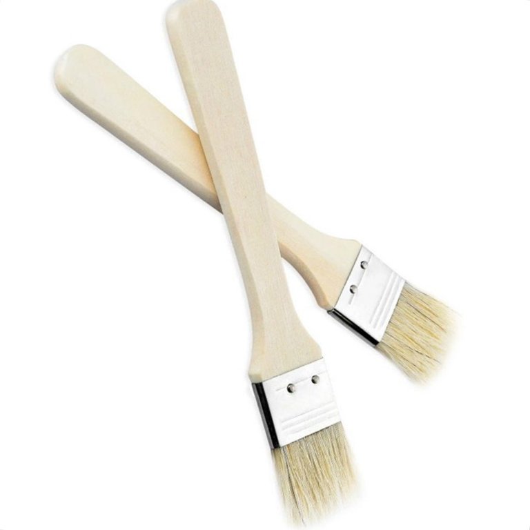 2Pcs Kitchen Oil Brushes Basting Brush Wood Handle BBQ Grill