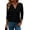 Black, variant on Ronuti 3/4 Length Sleeve Womens Tops V Neck Tunic Shirts Loose Curved Hem Blouses Dressy Casual M-3XL