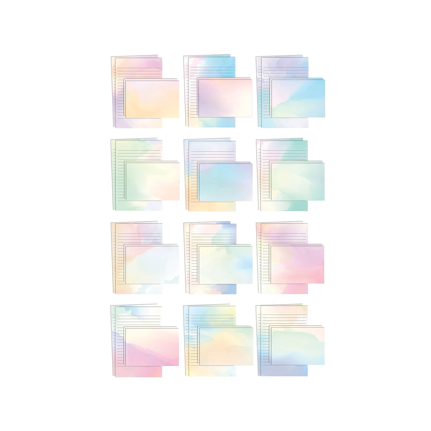 Better Office Mini Stationery Kits Assorted Watercolor Designs 50/Set (63905)