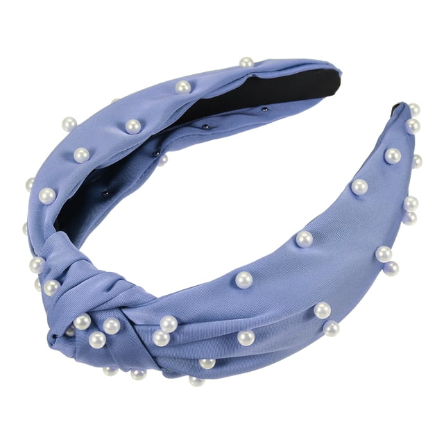 Diadema de perlas anudadas Unique Bargains estilo Casual para mujeres azul