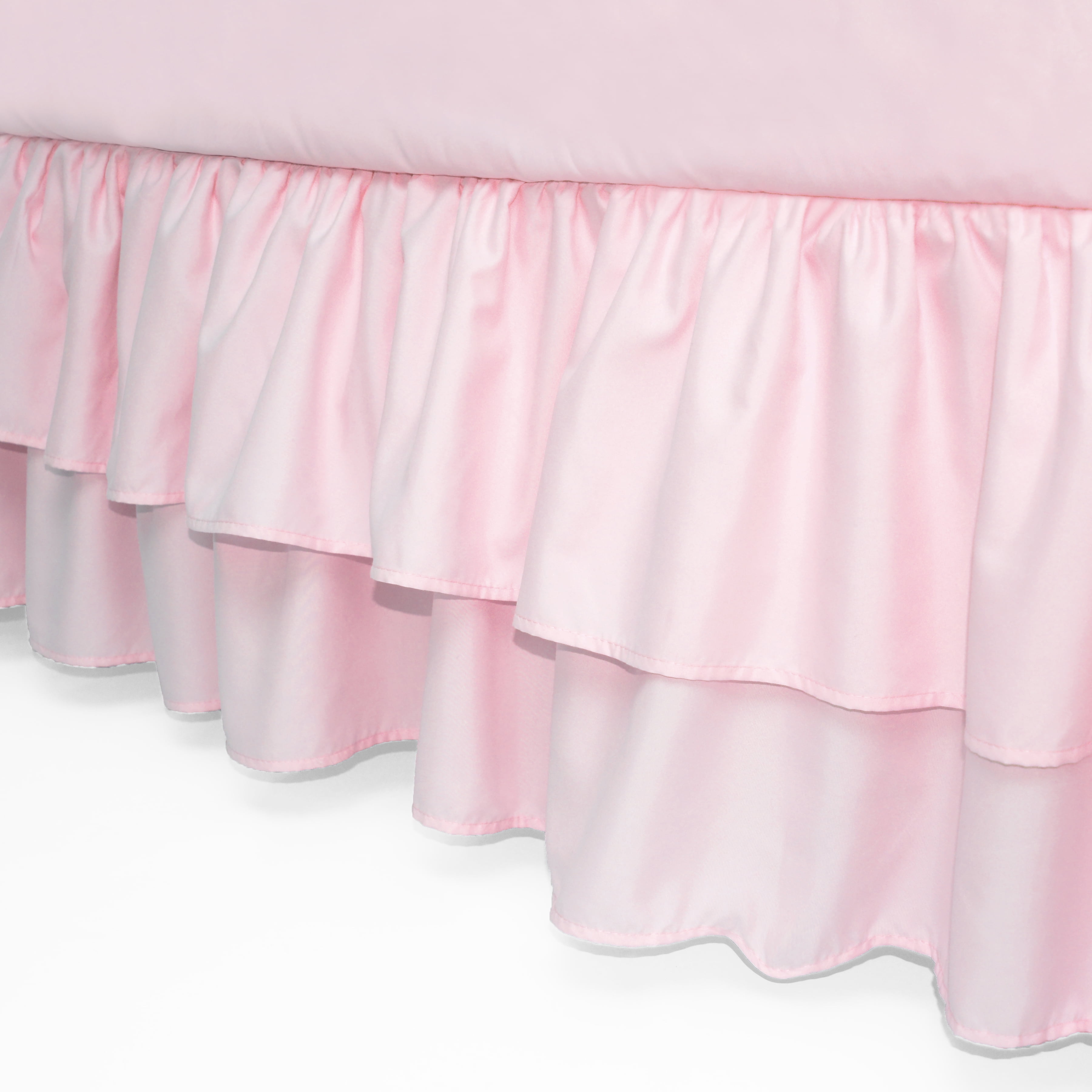 Gorgeous Dust Ruffle Chic Blush Pink Ruffle Crib Skirt for Baby Girl Nursery 