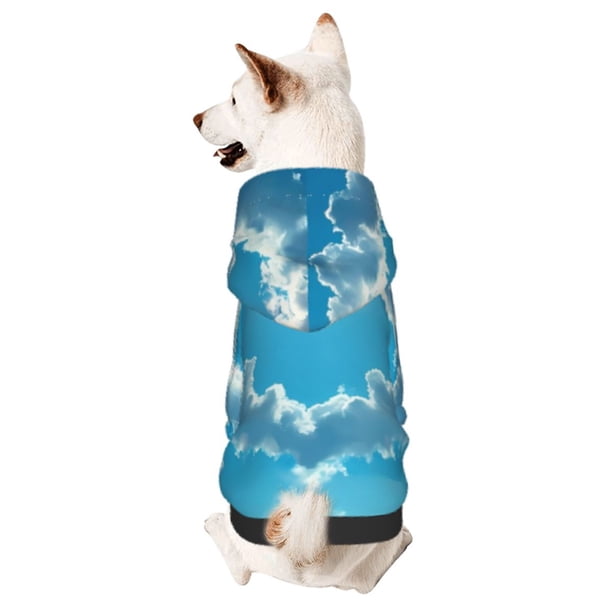 Fotbe Heart Shaped Cloud Sudadera con Estampado para Perros Pequeños – Suéter con Capucha para Mascotas, Tela Suave de Forro Polar con Bolsillo-Small