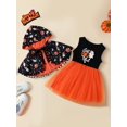 thumbnail image 4 of Vestido De Halloween Para Niñas Pequeñas, Vestido Sin Mangas Con Estampado De Letras Y Capucha Con Estampado De Calabaza, Conjunto De Disfraces De 2 Uds, 4 of 4