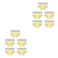 thumbnail image 3 of Minnieouse 5 piezas de ropa interior de cintura alta sin costuras para mujer, bragas simples de Color sólido, bragas push-up, abertura de pierna Amarillo L 2Conjunto, 3 of 6
