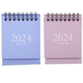 thumbnail image 1 of Mini calendario de escritorio de 2024 años, minicalendario decorativo en espiral, calendario de mesa, 2 uds., 1 of 5