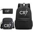 thumbnail image 4 of Football star Cristiano Ronaldo peripheral backpack set Messi backpack hot stamping printing three piece set, 4 of 5