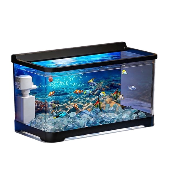 Tawatiler Betta Fish Tank, 4 Gallon Aquarium Starter Kit with LED Light and Filter, Small Desktop Aquarium for Fish and Shrimp