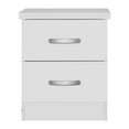 thumbnail image 2 of Home Bedroom Indoor Cindy Faux Wood 2 Drawer Nightstand - White, 2 of 7