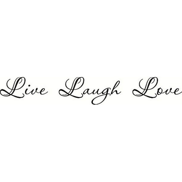Live Laugh Love, Inspirational Vinyl Wall Decal by Scripture Wall Art, 11"x22" Black Walmart