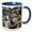 Blue/White, variant on 3drose, Gray Wolf with a Friend, 11oz Two-tone Yellow Mug