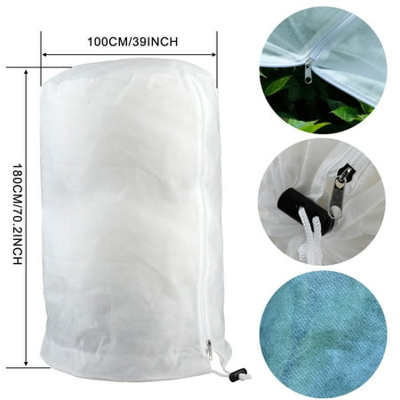 Thick Non Woven Plant Blanket 59x59x71in Protects Trees Shrubs from Cold Weather Pests