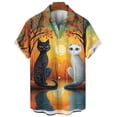 thumbnail image 5 of Camisa hawaiana para hombre 2024, estampado abstracto de gato, camisas de manga corta, camisas holgadas de gran tamaño, camisetas casuales de playa de verano unisex, 5 of 5