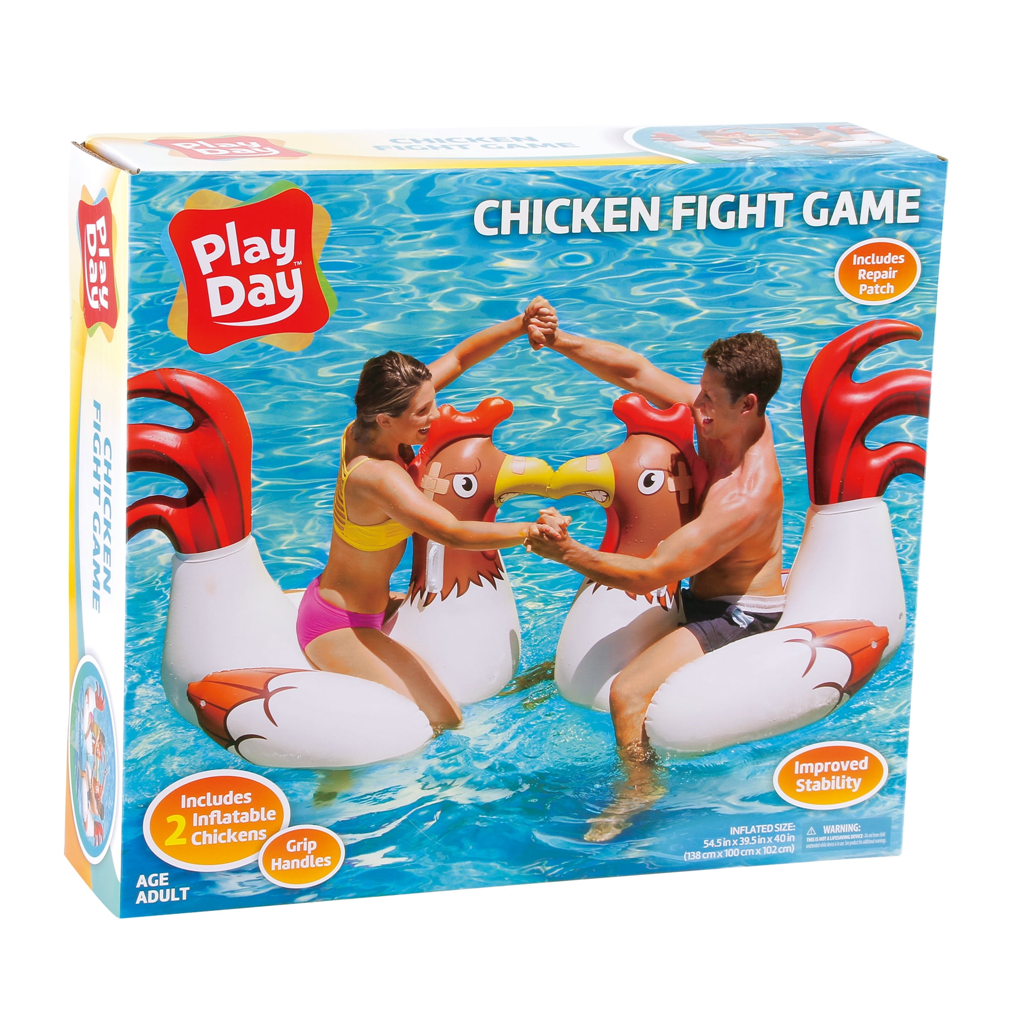 Play day inflatable chicken fight play ride-on float, 2pk: Pool Rafts &...