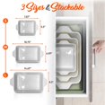 thumbnail image 2 of NutriChef 3 Piece Nonstick Ceramic Bakeware Set - PFOA PFOS PTFE Free Baking Tray Set w/ Odor-Free Ceramic Pans, Yellow, 2 of 6