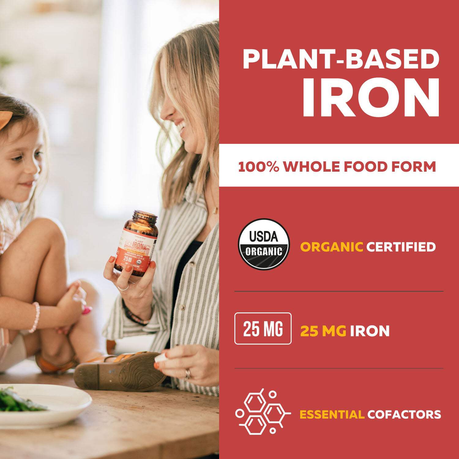 Triquetra Health Organic Iron | Whole Food Iron Supplement  Cofactors