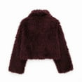 thumbnail image 4 of Wensltd Women's Faux-fur Jacket Long Sleeve Winter Fleece Coats Warm Outerwear Fall Clothes Red, 4 of 5