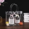 thumbnail image 3 of Dream Lifestyle 3Pcs Clear Gift Bags, Plastic Gift Bags with Handle, 5.12" x 7.48" x 3.15" Transparent PVC Bags Reusable Retail Shopping Bags, Gift Wrap Bag Bulk for Boutique Party Weddings Favor, 3 of 7