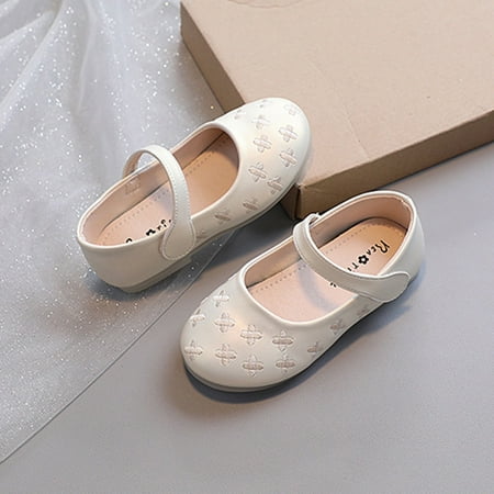

kpoplk Baby Sandals Girl Girls Low Heel Shoes Cute PU Shoes Casual Shoes Sandals For Toddler Girls(Beige)