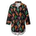 thumbnail image 4 of Xoenoiee Cactus Leaves Print Womens Swimsuit Coverup Button Up Swim Cover Ups for Swimwear Women Shirt Bathing Suit Cover Up Beach Coverups, S, 4 of 7