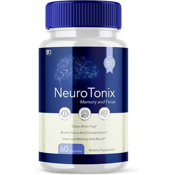 (1 Pack) NeuroTonix - Neuro Tonix - Memory Booster Dietary Supplement for Focus, Memory, Clarity, & Energy - Advanced Cognitive Formula for Maximum Strength - 60 Capsules