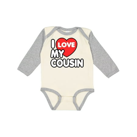 

Inktastic I Love My Cousin Gift Baby Boy or Baby Girl Long Sleeve Bodysuit