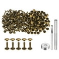 thumbnail image 1 of Unique Bargains 100 Sets Leather Rivets 10 x 7mm Metal with 3 Setter Tools, Bronze, 1 of 7