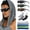 3pack- Black+blue+silver, variant on Wrap Around Polarized Sports Sunglasses with Cooling Towels & UV Arm Sleeves for Men Women Driving Fishing Cycling