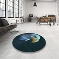 thumbnail image 4 of Ahgly Company Machine Washable Indoor Round Transitional Aquamarine Stone Green Area Rugs, 8' Round, 4 of 7
