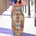 thumbnail image 1 of SMihono Robe Maxi Bohème d'Été pour Femmes Grande Taille Mode Féminine Col Rond Sans Manches Robe Imprimée de Plage, 1 of 6