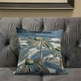 thumbnail image 5 of Amrita Sen Designs  28 x 28 in. Hawaii Floral Oil Duo Broadcloth Indoor & Outdoor Blown & Closed Pillow - White, Grey & Blue, 5 of 5