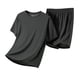 thumbnail image 2 of Pijama fino para hombre, conjunto de pijama para estar en casa, pantalones cortos holgados de manga corta, conjunto de pijama para hombre, conjunto de dos piezas, 2 of 9