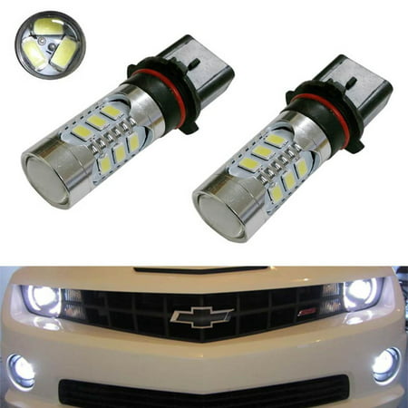 iJDMTOY (2) Super Bright Xenon White 15-SMD P13W PSX26W High Power LED Replacement Bulbs For 2010-2013 Chevy Camaro, 2013-up Mazda CX-5, 2008-2012 Audi A4/S4/Q5 Daytime Running Lights, (Best Daytime Running Lights)