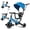 Blue, variant on WLRETMCI 7 in 1 Toddler Bike, Tricycle for Toddlers 1-5 Year Old with UV Canopy, Balance Bike with Parental Control Handle, Adjustable Seat Height, Removable Pedal, Backrest (Pink)