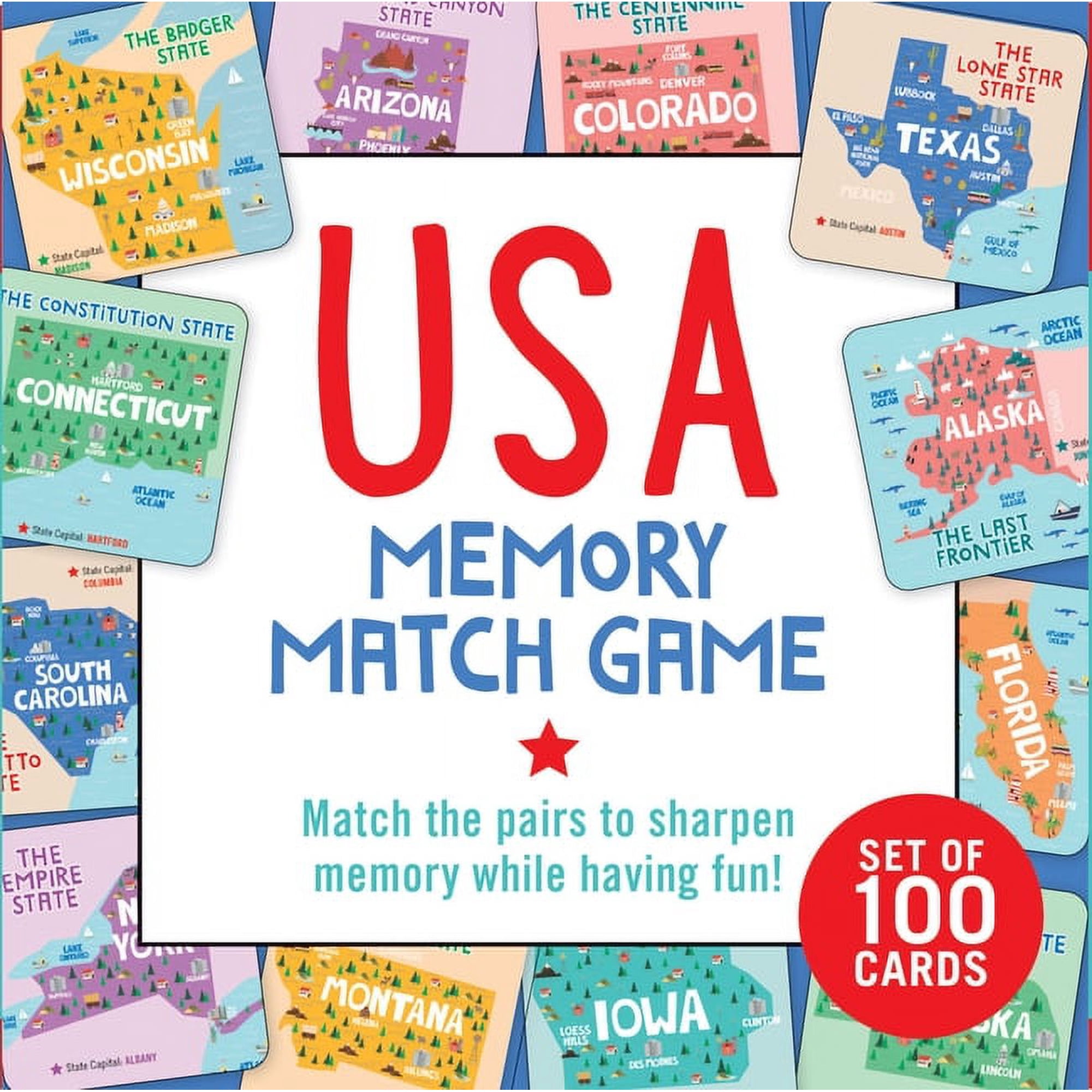 USA Memory Match Game (Set of 100 Cards) (Other)
