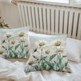 thumbnail image 5 of Retro Flowers Outdoor Pillow Covers Pack of 2 Daisy Wildflowers Plants Blue Wood Grain Waterproof Throw Pillow Covers Decorative Cushion Cases for Patio Garden Tent Balcony Couch 20x20 inch, 5 of 8